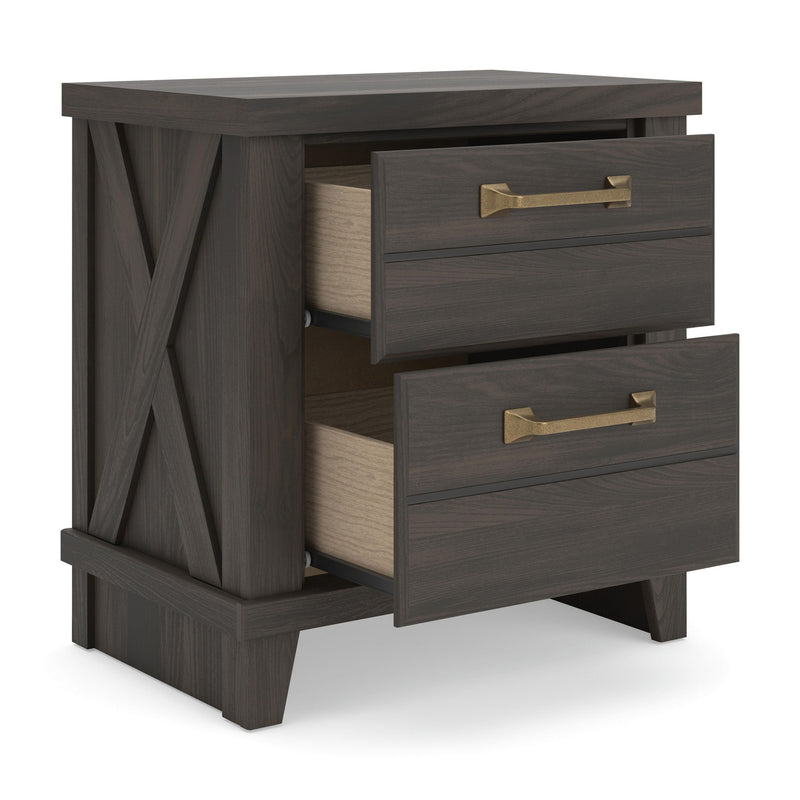 Vonitta Bay - Two Drawer Night Stand - Dark Brown